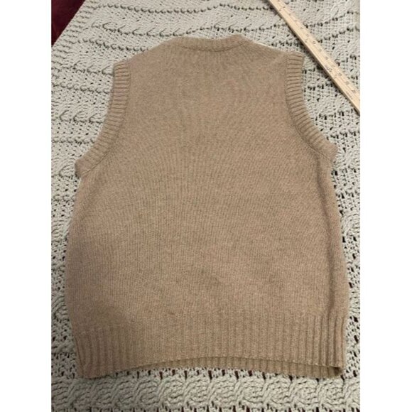 Vintage Royal Knight Argyle Knit Sweater Vest M‎ Wool & Acrylic Beige - Picture 7 of 12